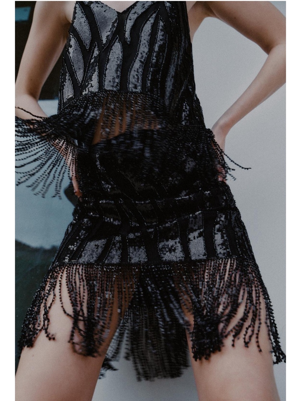 NWT Zara fringe sequin skirt